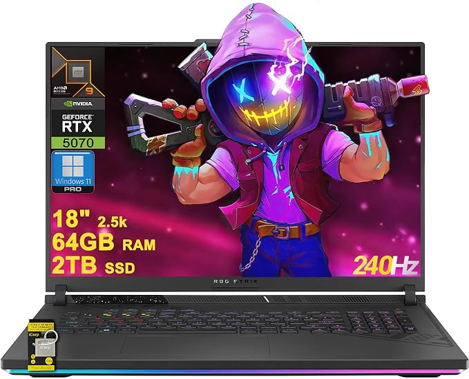 ASUS ROG Strix G18 G814 Gaming Laptop 18" 2.5k 240Hz AMD 16-core Ryzen 9 9955HX by Unknown
