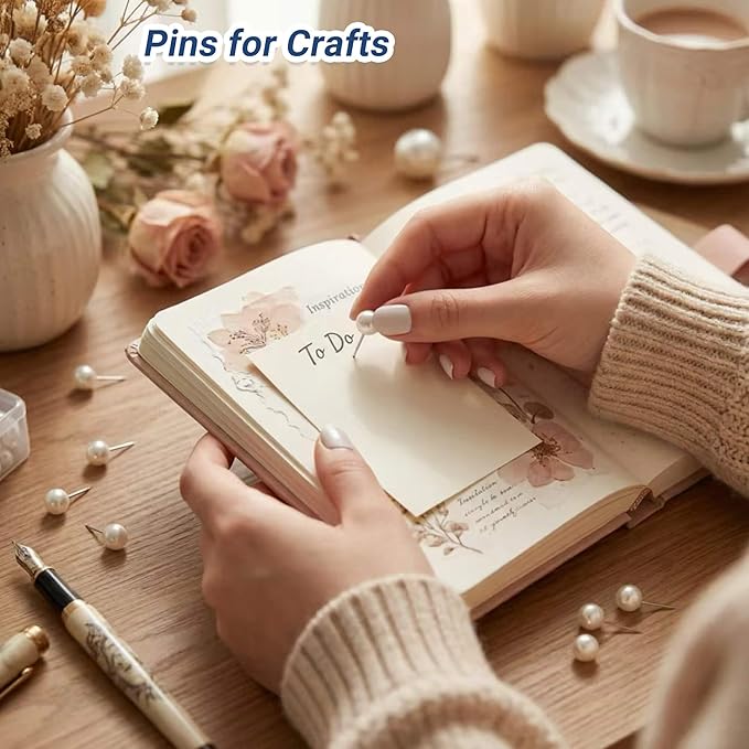 200 Pcs Pearl White Decorative Push Pins - Image 4