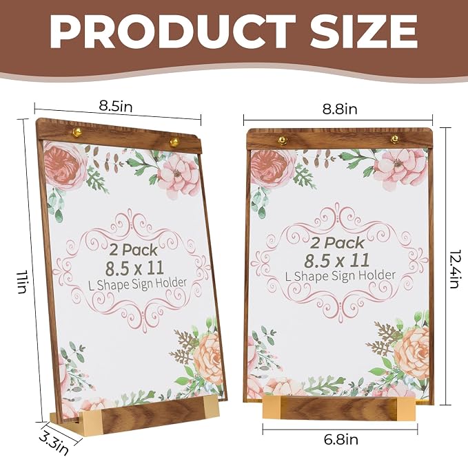 2 Pack Acrylic Sign Holder 8.5 x 11 Inch - Image 3