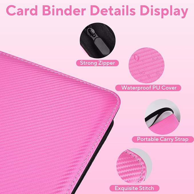 Portable 9-Pocket Trading Card Binder, Holds 1080 Cards - Image 3