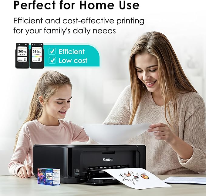 Certified Sustainable Ink Cartridge Replacement for Canon 260 261 260XL 261XL PG-260 CL-261XL Black and Color Combo 2 Pack Compatible for PIXMA TS6420 TS6420a TR7020 TR7020a TR7022a Printer-DeskLoop Office