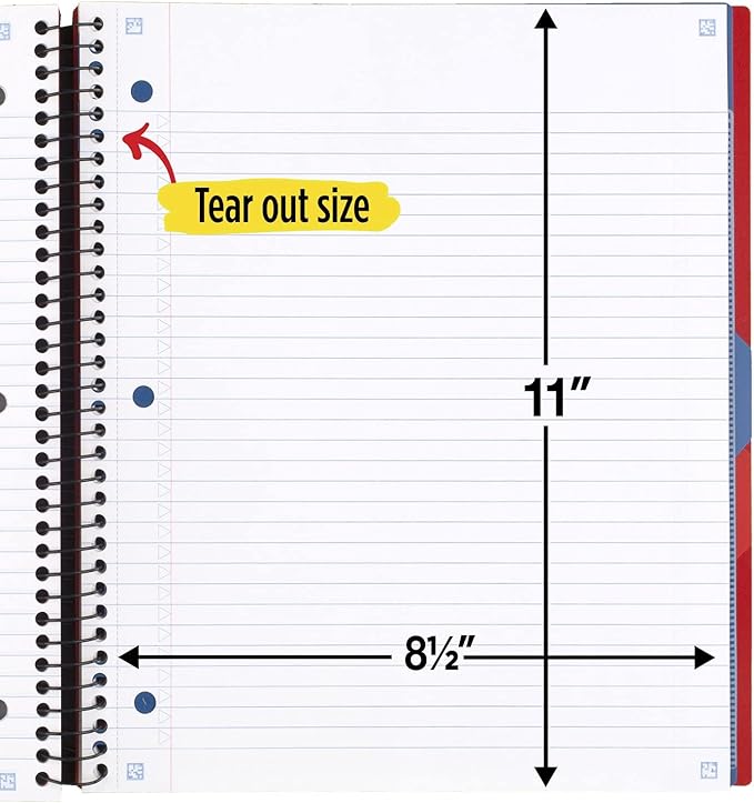 Five Star Advance Spiral Notebook + Study App, 3 Subject, College Ruled Paper - Image 7
