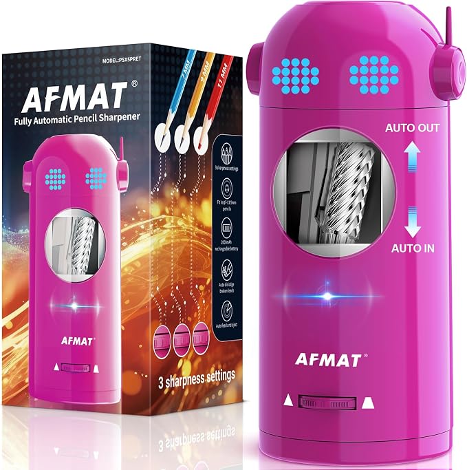 AFMAT Electric Pencil Sharpener, Fully Automatic Colored Pencil Sharpener by AFMAT