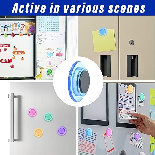 42 Pack Fridge Magnets,30MM Refrigerator Magnet, 7 Colors Colorful Locker Magnets, Strong Small Magnet for Whiteboard, Map, Kitchen, Office-DeskLoop Office