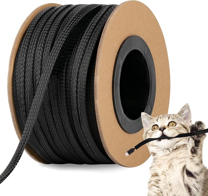 100ft 1/4 Inches Braided Wire Loom PET Cable Loom Expandable Braided Cable by Unknown