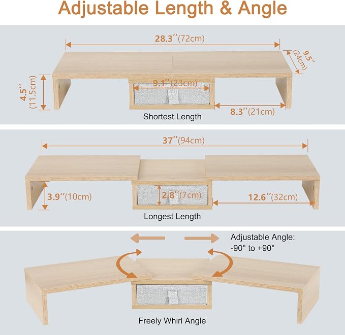 TEAMIX 3 Shelf Monitor Stand Riser - Image 5