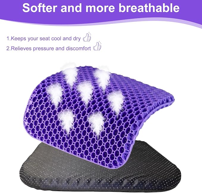 Shouken Large Gel Seat Cushion for Long Sitting - Image 4