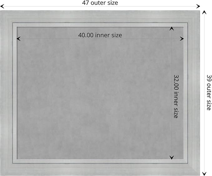 Amanti Art Silver Framed Magnetic Board 39x47 X-Large Vision Board - Image 4