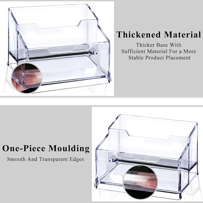 Clear Acrylic Business Card Holder, 2 Tier Premium Acrylic Clear Business Card - Image 4