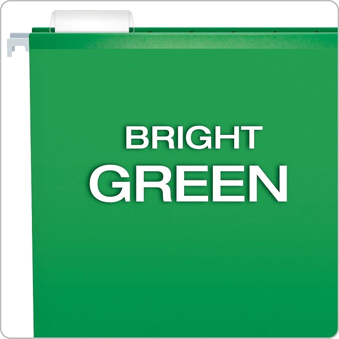 Pendaflex Reinforced Hanging Folders, Legal Size, Bright Green, 1/5 Cut - Image 3