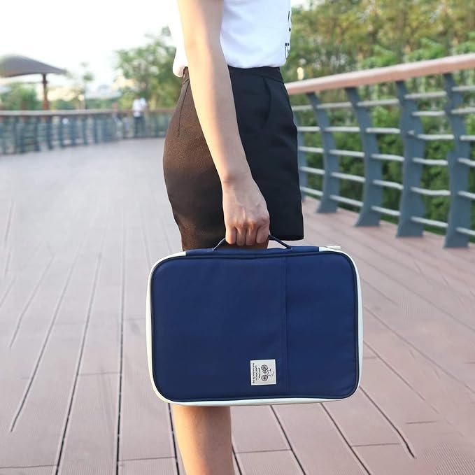 JAKAGO A4 Travel Portfolio Multifunctional Document Organizer Zippered Case - Image 2