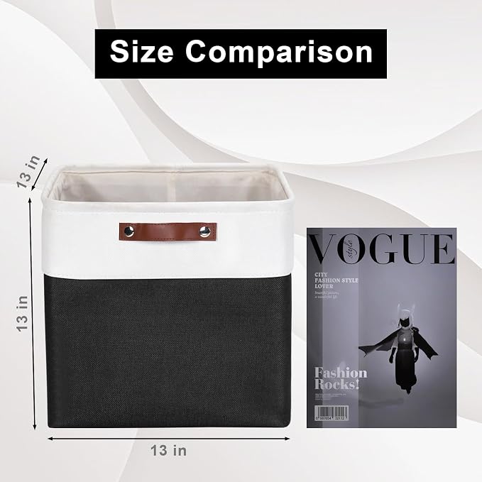 Bagnizer 13x13 Cube Storage Bins, Collapsible Fabric Storage Box, 4 Pack Closet - Image 3