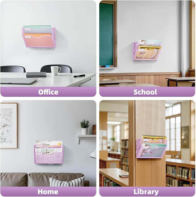 Marbrasse Wall File Holder 2-Tier Hanging Wall File Organizer, Mesh Mail Holder - Image 7