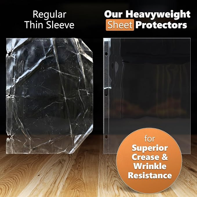 25 Pack of 8.5x11 Heavy Duty Crystal Clear Sheet Protectors - Image 2