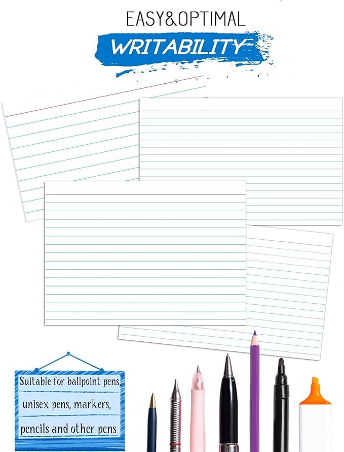Index Cards 5x8, Flash Cards for Studying, File Note, Study Cards - Image 3