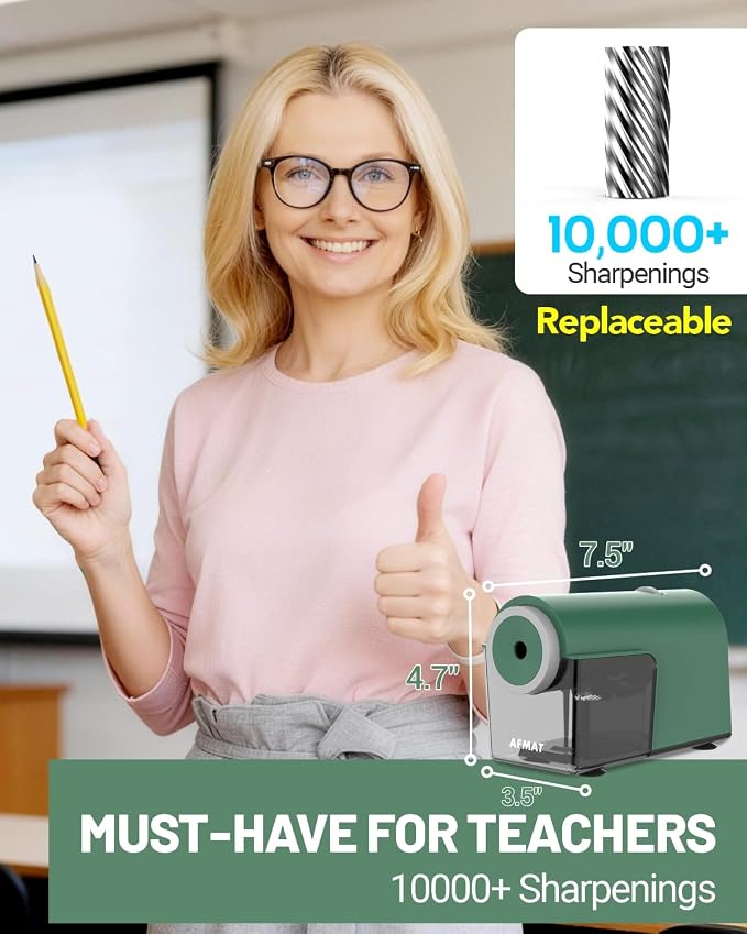 AFMAT Electric Pencil Sharpener, Fully Automatic Pencil Sharpener - Image 6
