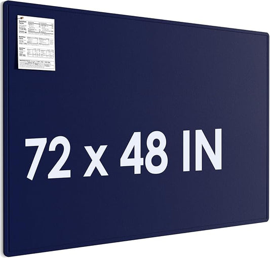 MaxGear Extra Large Bulletin Board 72" x 48", Foldable Felt Board Vision Board Supplies, Cork Board for Office, Home, School, Small Pin Boards for Walls Decorative Display Board Dark Blue-DeskLoop Office