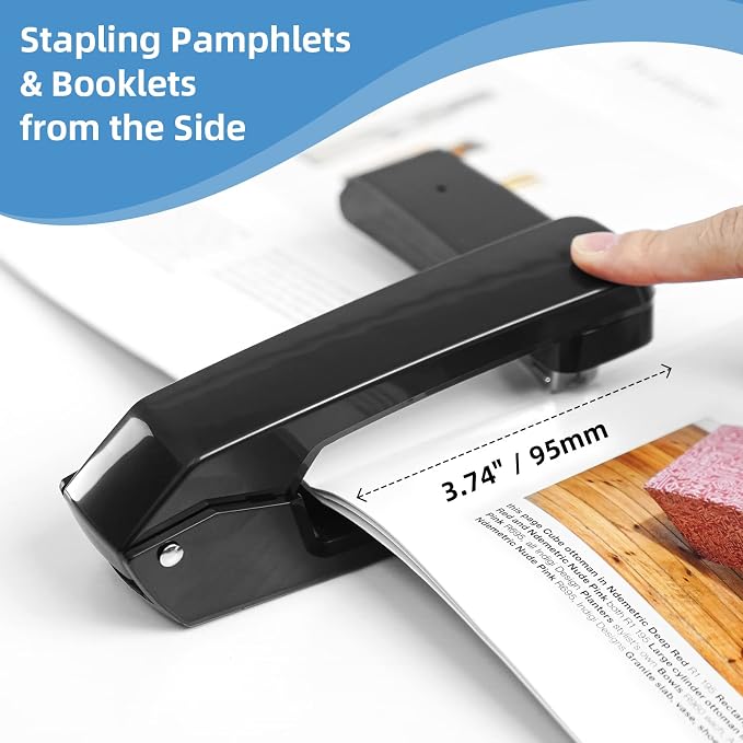 Deli/EZWORK Swing-Arm Swivel Stapler, 25 Sheets Capacity, 360 Degree Rotate - Image 2