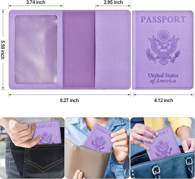 Passport and Vaccine Card Holder Cover Combo, Passport Case /Wallet - Image 3