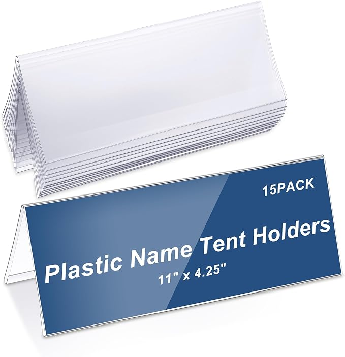 Vicenpal Acrylic Name Plate for Desk, PVC Names Tent Card Holder, Table Sign by Vicenpal