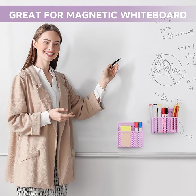 Marbrasse Magnetic Dry Erase Marker Holder, Mesh Pen Holder - Image 5