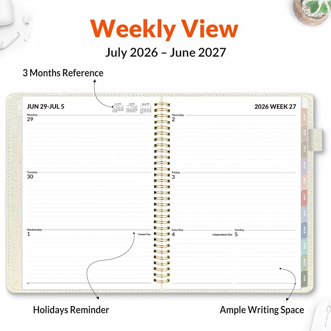 SUNEE 2026-2027 Weekly & Monthly Planner 9"x11.2" - Image 3