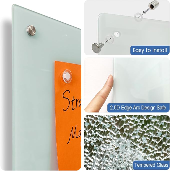 Magnetic Frosted Glass Whiteboard - Image 3