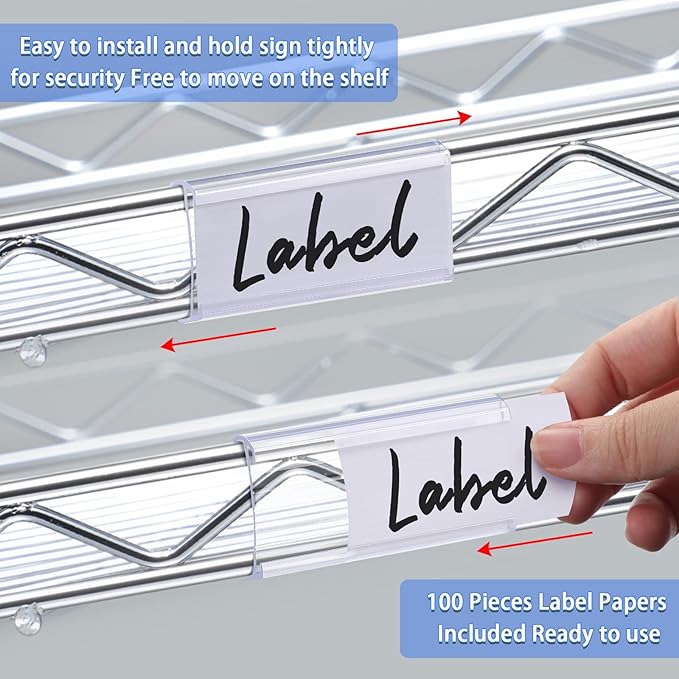 Yulejo 200 Pcs Plastic Wire Shelf Label Holders - Image 4