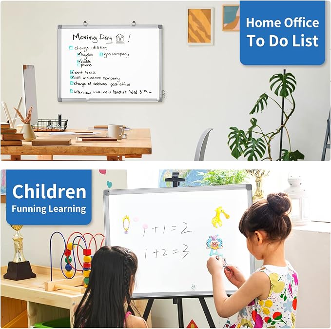 White Board Dry Erase, 24 x 18 inch Magnetic Dry Erase Board Whiteboard - Image 5