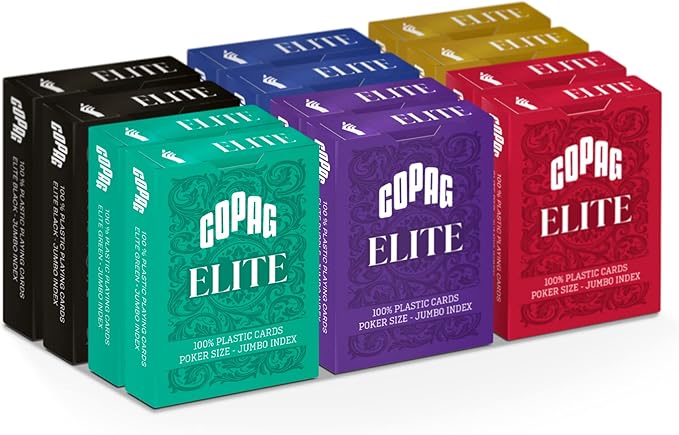 Copag Elite 100% Plastic Playing Cards, Poker Size Jumbo Index Single Deck by CopagUSAPlayingCards
