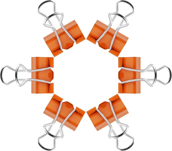 Small Orange Binder Clips, 3/4 Inch, 50 Pack Mini Clips - Image 3