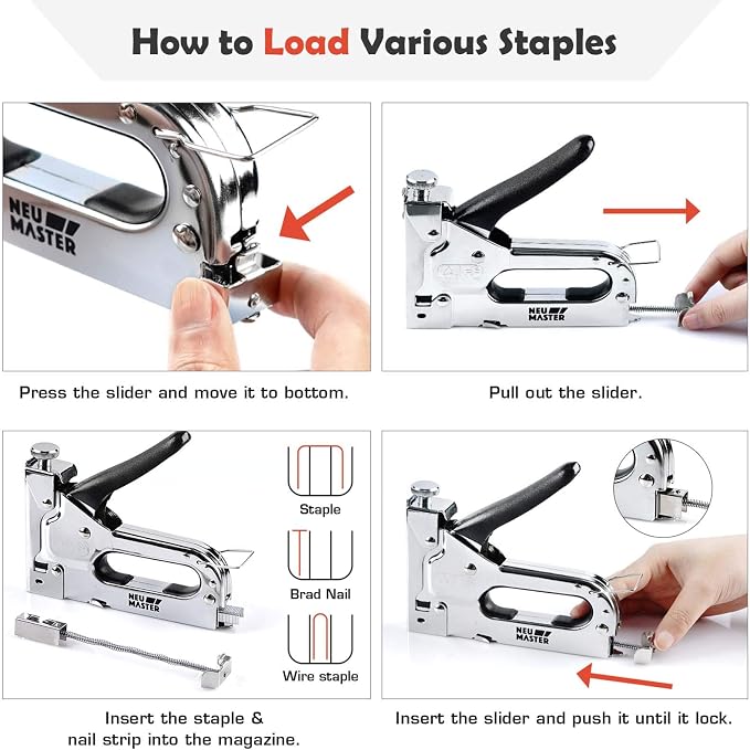 NEU MASTER 3 in 1 Staple Gun, Manual Upholstery Stapler Gun - Image 3