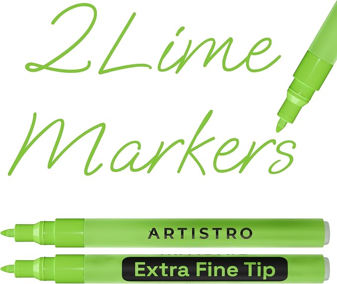 ARTISTRO 2 Light Green Acrylic Paint Markers by ARTISTRO
