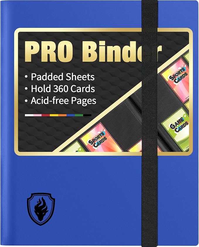 Heavy Duty Card Binder, Fabmaker 9 Pocket Trading Card Binder Holds 360 Cards by Fabmaker