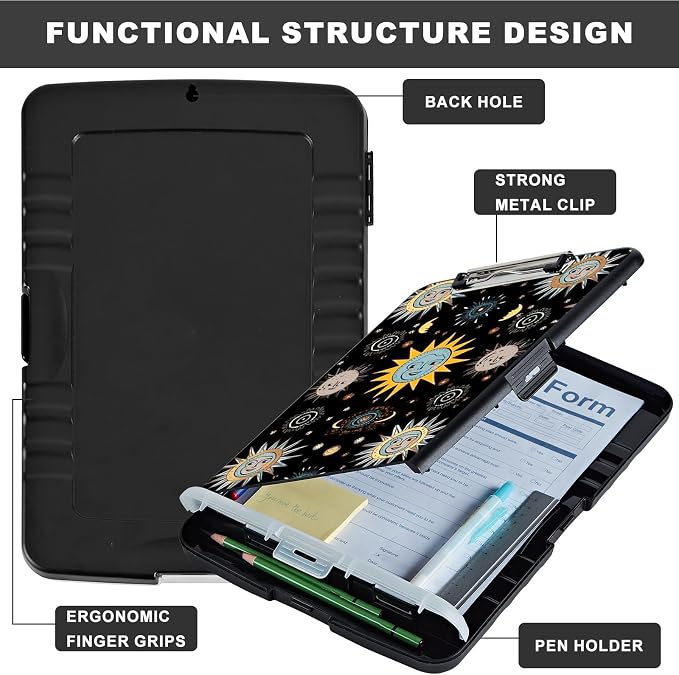 Clipboard with Storage, Storage Clipboard with Pen Holder, Heavy Duty Plastic - Image 6