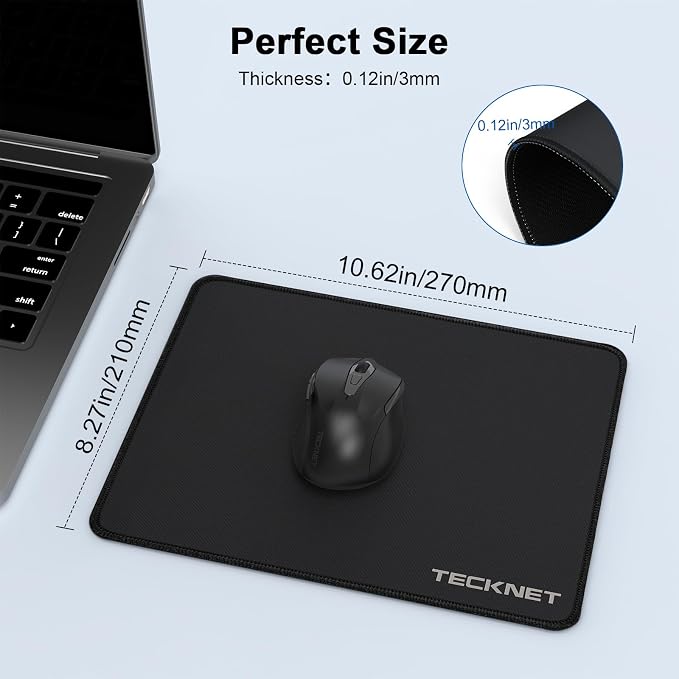 TECKNET 4 Pack Mouse Pad with Anti-fray Stitching, Waterproof Surface & - Image 6