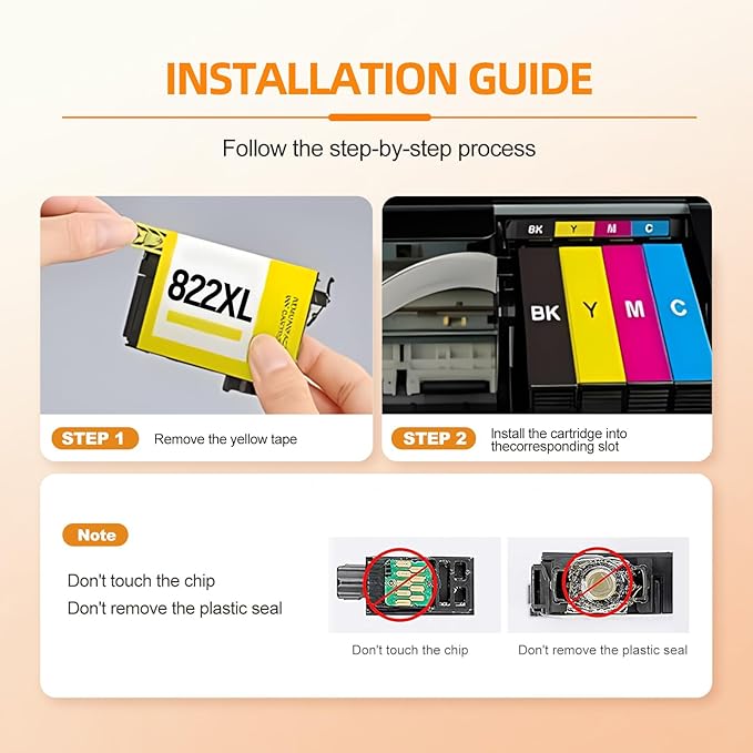 Remanufactured Ink Cartridges Replacement for Epson 822 822XL Ink Cartridges for Workforce Pro WF-3823 WF-4833 WF-4830 WF-4820 (2Black)-DeskLoop Office