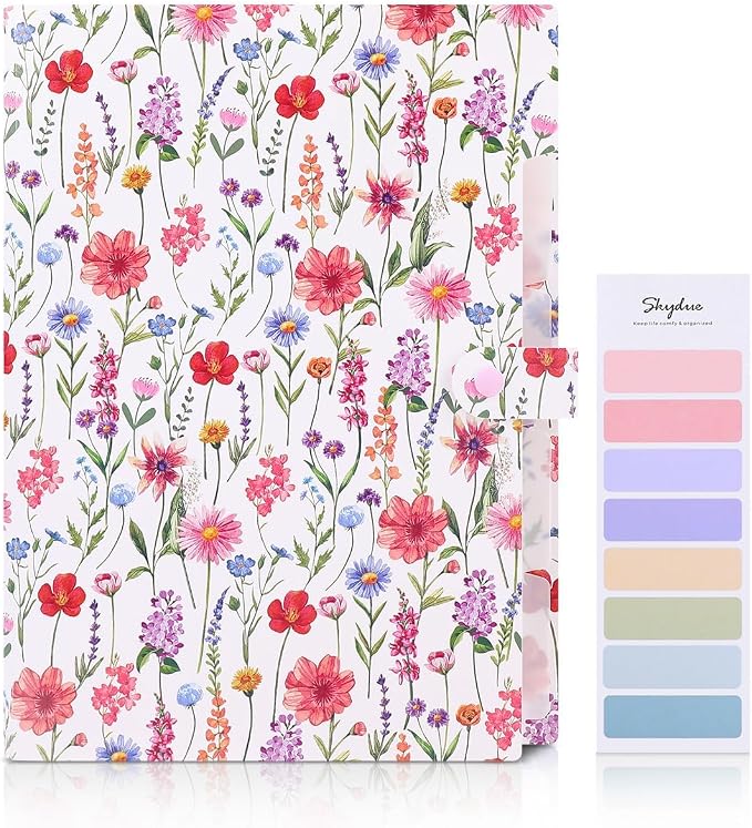SKYDUE Accordion File Organizer, Floral Expanding File Folders - Image 2