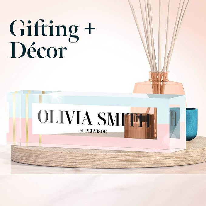 Desk Name Plate Personalized, Custom Name Plates 2½/x8 Inches, Thick - Image 2