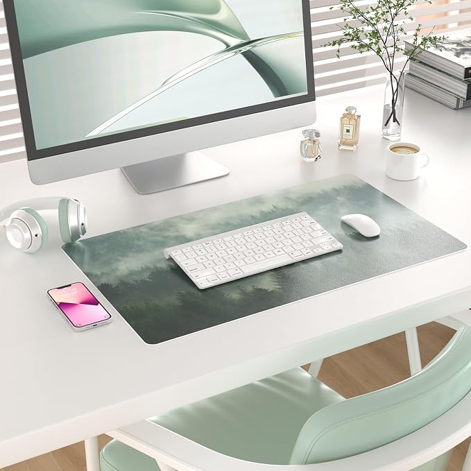 Colorful Star Large Mouse Pad, PU Leather Waterproof Desk Mat, Computer Gaming - Image 2