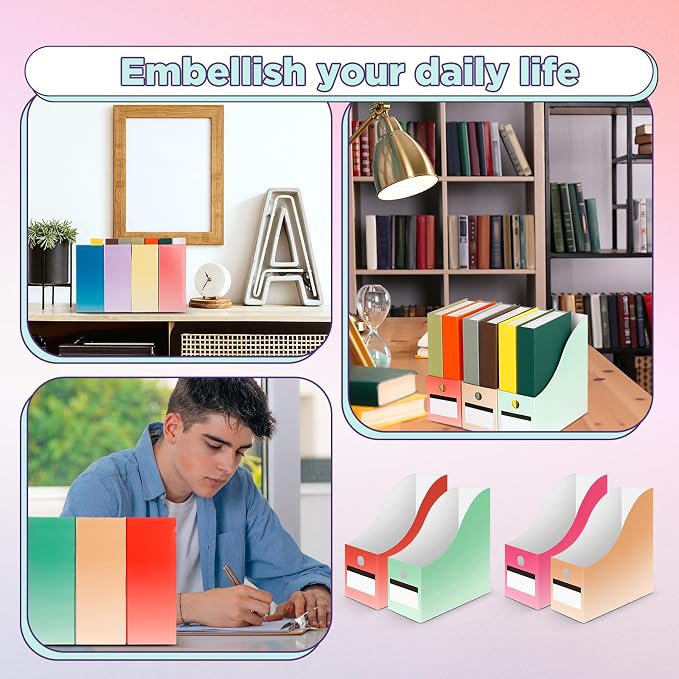 Jutom 32 Pcs Magazine File Holder Set Including Colored Foldable Desk File - Image 5