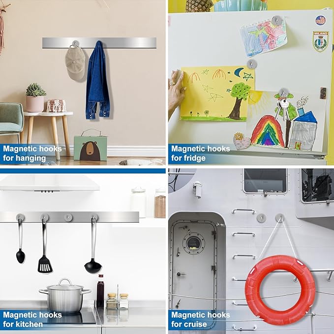LOVIMAG Magnetic Hooks for Cruise Cabins, 130lbs Magnetic Hooks for Classroom - Image 7