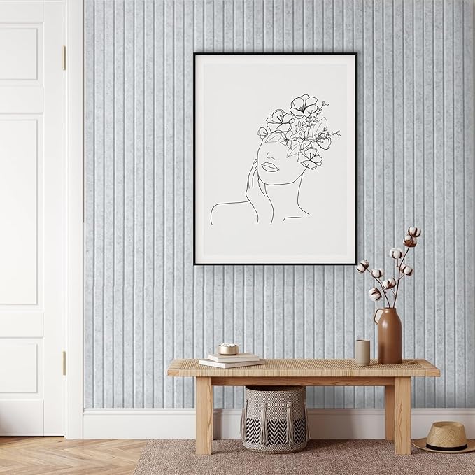 Large Cork Board for Office, 8 Pack Felt Wall Tiles with Slat Wall Paneling, Felt Bulletin Board Pin Board Cork Boards for Walls - Silver Gray-DeskLoop Office