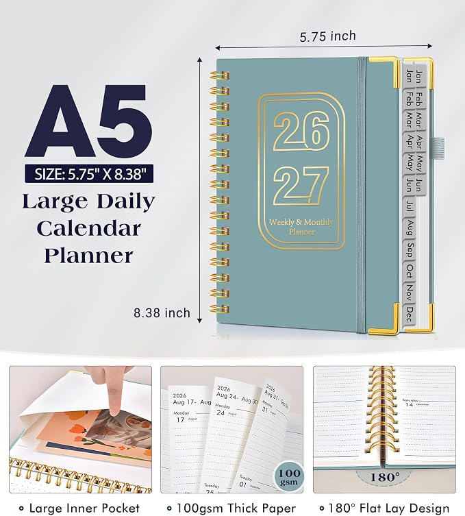 Planner 2026-2027, 18 Months Weekly and Monthly Hardcover Planner, January 2026 - Image 5