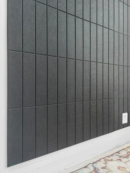 Large Cork Board Alternative - 24-Pack Felt Wall Tiles with Safe Removable Adhesive Tabs, Cork Wall Tiles Bulletin Board Home Office Essentials - Black-DeskLoop Office