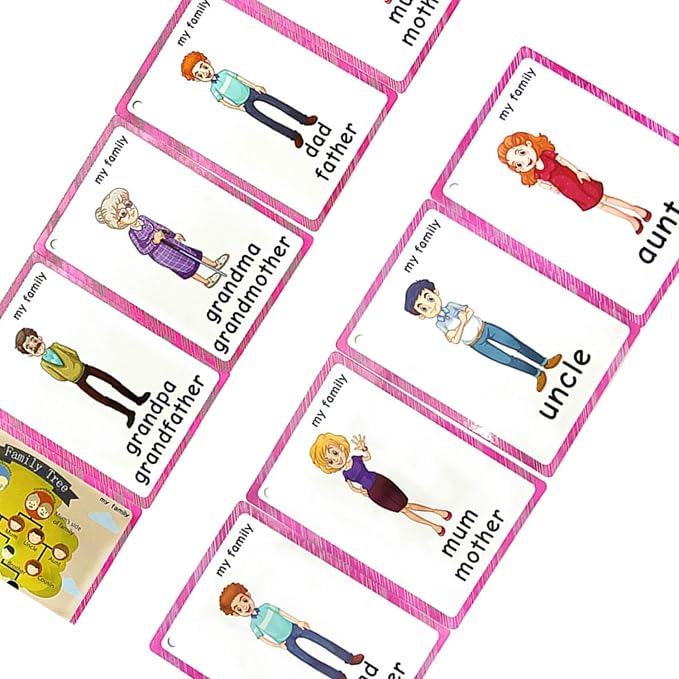 Family Tree flashcards for Toddlers| English Learning Cards for Kindergarten - Image 7