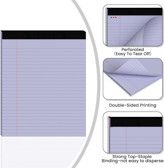 3pcs Legal Pads 8.5 x 11, Notepads 8.5 x 11 Inch, 30 Sheets/Pack, Colored Note - Image 3