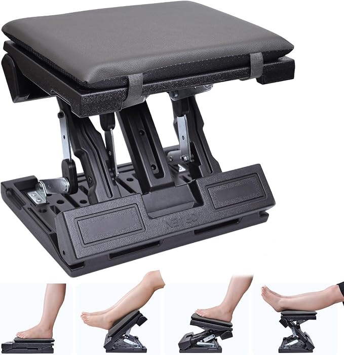 Scalebeard Foot Rest for Under Desk at Work, Height Adjustable Infinite Angle by Scalebeard
