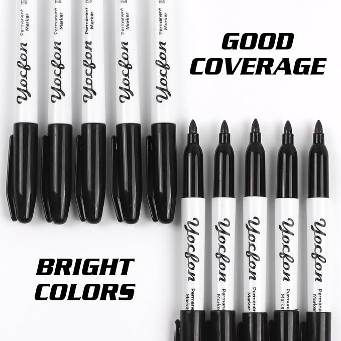 Yocfon Permanent Markers, Fine Tip, Waterproof Markers, Works On Plastic - Image 5