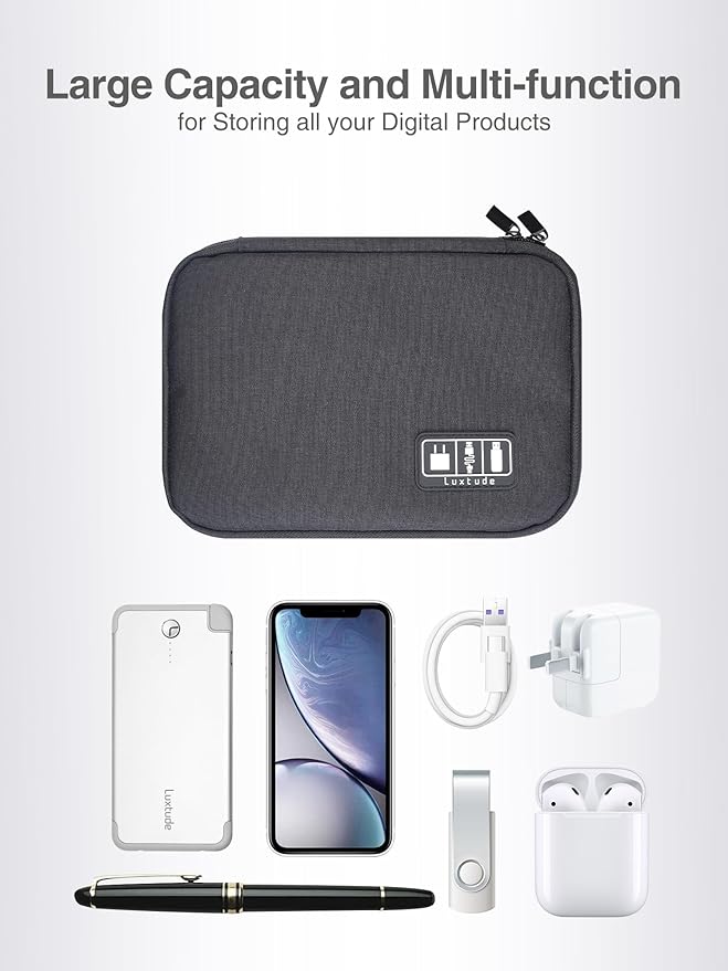 Luxtude Travel Cable Organizer Bag, Flat Cord Organizer Case, Travel Essentials - Image 6